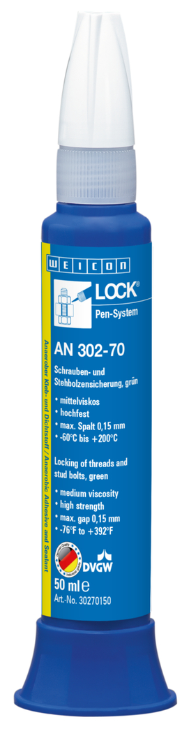 WEICONLOCK® AN 302-70 ล็อกเกลียวและสตัดโบลต์ | ความแข็งแรงสูง, ความเข้มข้นปานกลาง, ผ่านการรับรองใช้กับการผลิตน้ำดื่ม