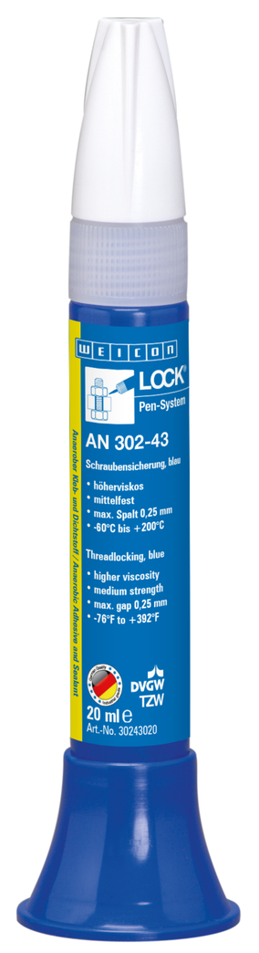WEICONLOCK® AN 302-43 กาวล็อกเกลียว | ความแข็งแรงปานกลาง, ความเข้มข้นสูง, ผ่านการรับรองใช้กับการผลิตน้ำดื่ม
