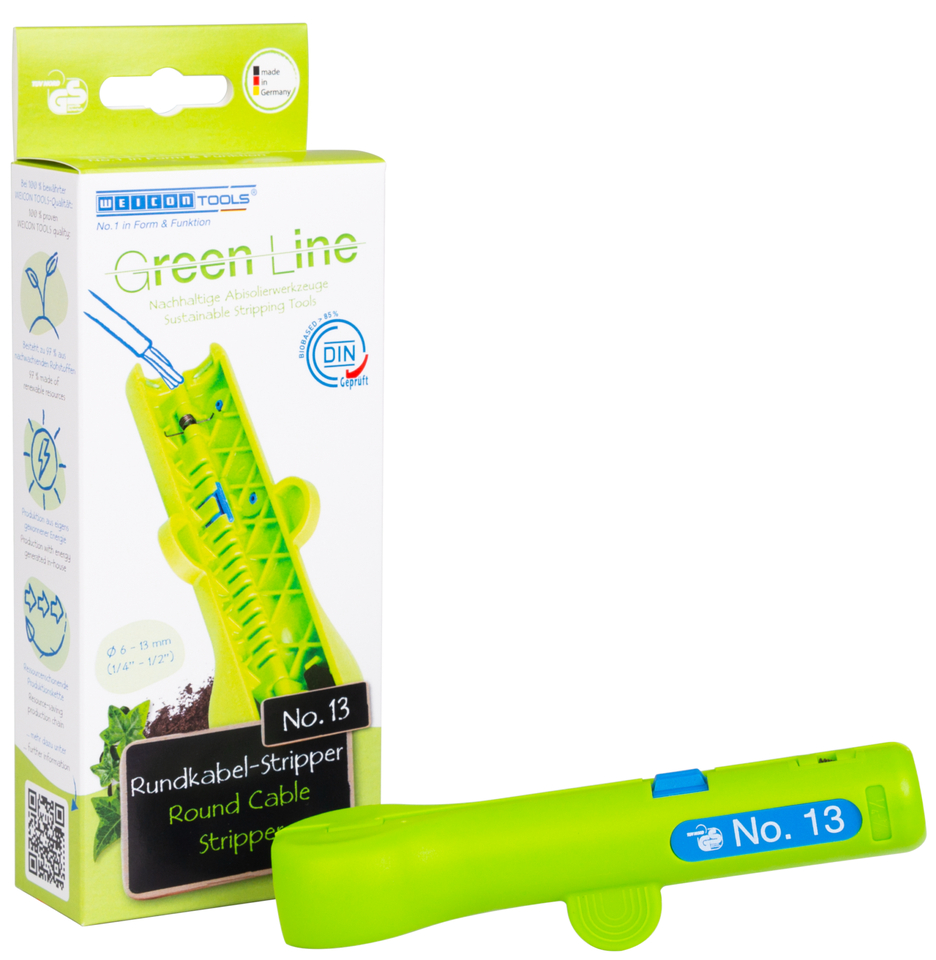 เครื่องลอกสายรอบหมายเลข 13 รุ่น Green Line | เครื่องมือลอกสายที่ยั่งยืน I สำหรับการลอกสายรอบทั่วไปทั้งหมด I ช่วงการทำงาน 6.0 - 13.0 มม. Ø