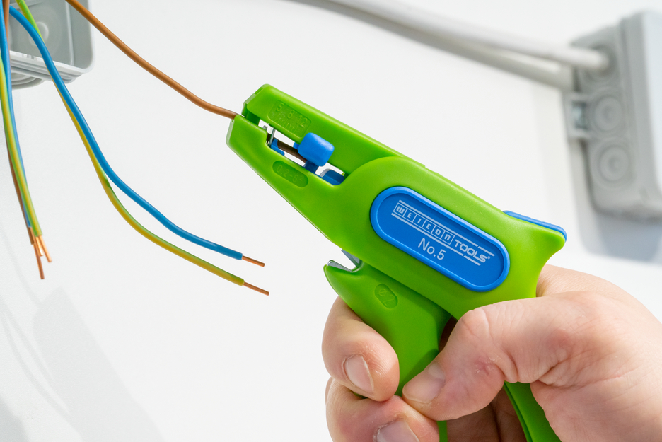 เครื่องปอกสาย No. 5 Green Line | เครื่องมือปอกสายที่ยั่งยืน สำหรับตัวนำฝอยและตัวนำแข็งทั่วไป, ช่วงการทำงาน 0.2 - 6.0 มม.²