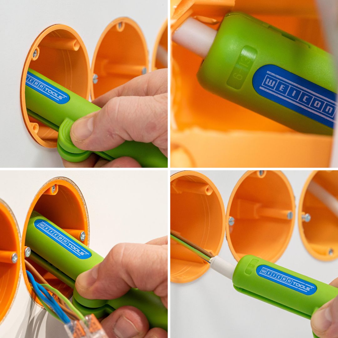 เครื่องลอกสายรอบหมายเลข 13 รุ่น Green Line | เครื่องมือลอกสายที่ยั่งยืน I สำหรับการลอกสายรอบทั่วไปทั้งหมด I ช่วงการทำงาน 6.0 - 13.0 มม. Ø