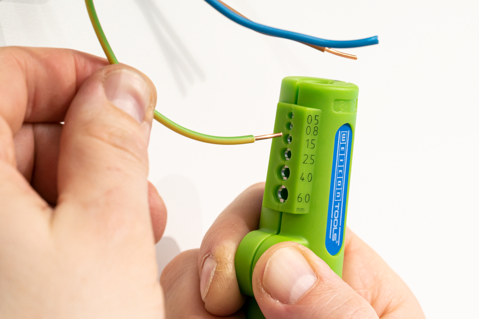 Quadro-Stripper No.16 Green Line | เครื่องมือลอกสายที่ยั่งยืน I เครื่องลอกสายหลายฟังก์ชัน, ช่วงการลอก 0.5 - 6.0 มม² I การลอกสาย 8 - 13 มม. Ø