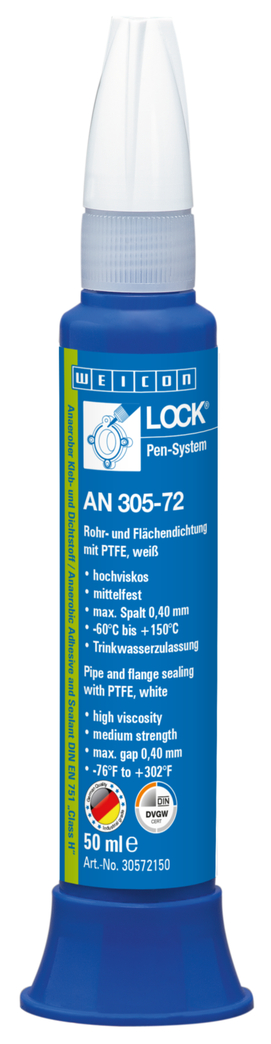 กาวล็อคเกลียว AN 305-72  ซึลท่อและหน้าแปลน | ใช้งานกับ PTFE, ความแข็งแรงปานกลาง, ผ่านการรับรองใช้กับการผลิตน้ำดื่ม