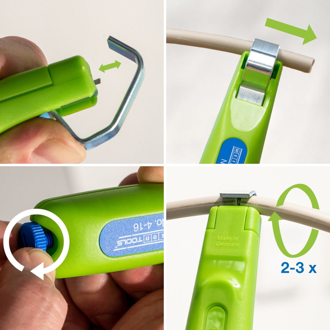 เครื่องปอกสายเคเบิล รุ่น C 4-16 Green Line | เครื่องมือปอกสายที่ยั่งยืน | ช่วงการทำงาน 4 - 16 มม. Ø