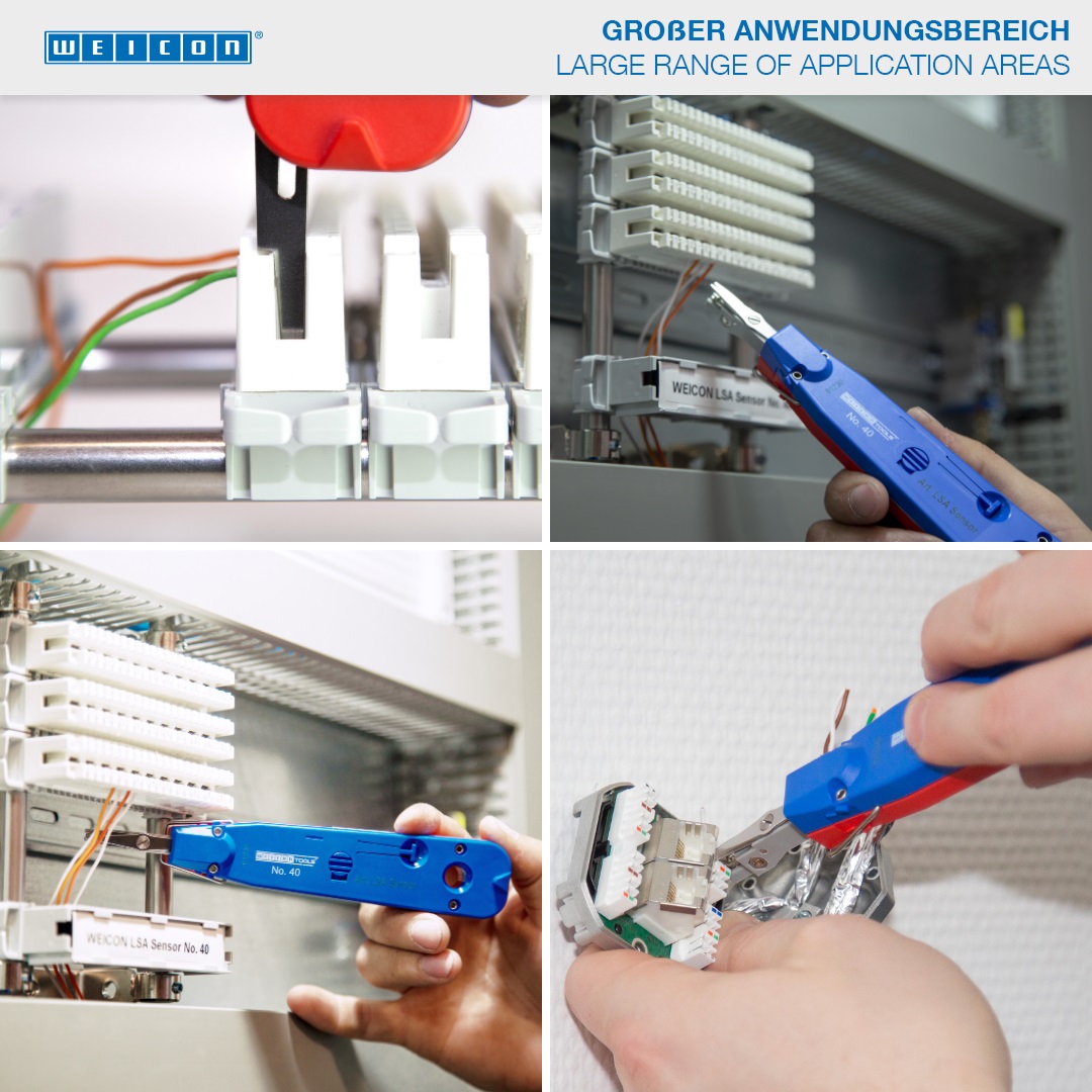 LSA Sensor No. 40 | เครื่องมือ LSA Punch-Down พร้อมเซ็นเซอร์สำหรับตรวจสอบตำแหน่งปลายสาย