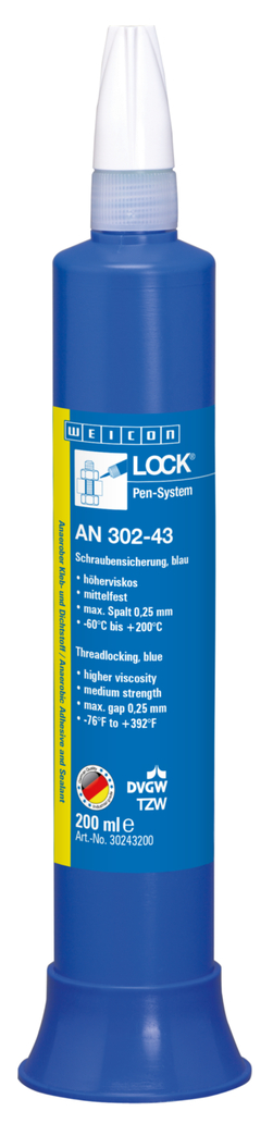 WEICONLOCK® AN 302-43 กาวล็อกเกลียว | ความแข็งแรงปานกลาง, ความเข้มข้นสูง, ผ่านการรับรองใช้กับการผลิตน้ำดื่ม
