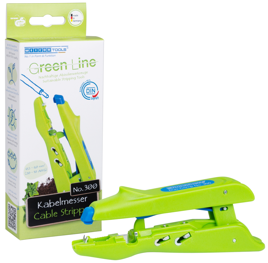 Duo-Crimp No. 300 Green Line | เครื่องมือปอกสายที่ยั่งยืน | สำหรับปอกสายและย้ำสาย | ช่วงการทำงาน 0.5 มม.² - 6.0 มม.²