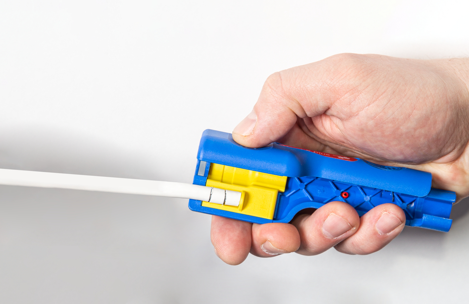 Coax-Stripper หมายเลข 1 F Plus - เหมาะสำหรับปลั๊ก F-compression connectors | สำหรับการลอกและการลอกสายโคแอกเซียล รวมถึงเครื่องมือช่วยในการคลายเกลียว