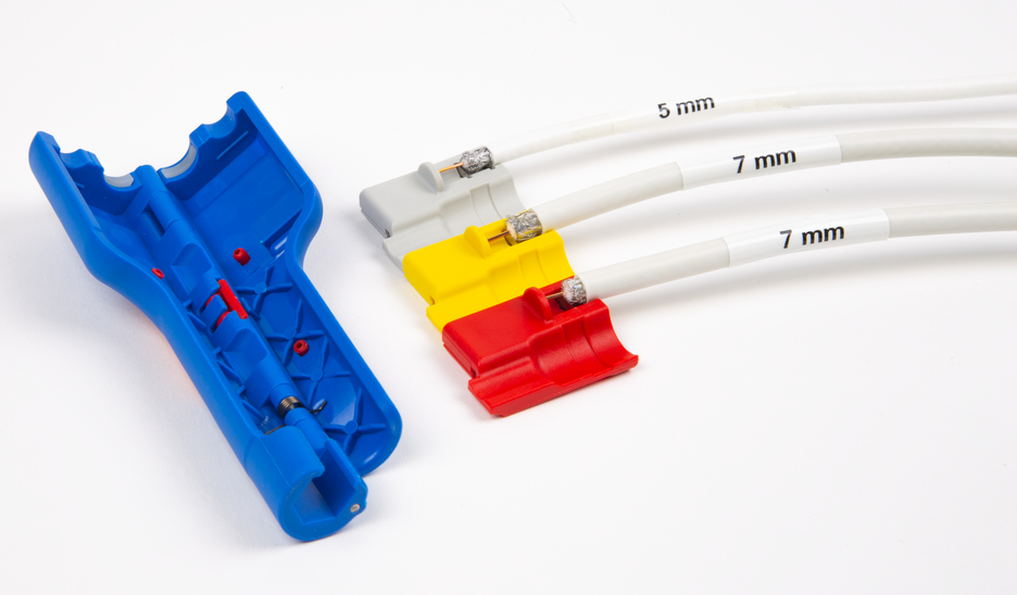 Coax-Stripper หมายเลข 1 F Plus - เหมาะสำหรับปลั๊ก F-screw connectors | สำหรับการลอกและการลอกสายโคแอกเซียล รวมถึงเครื่องมือช่วยในการคลายเกลียว