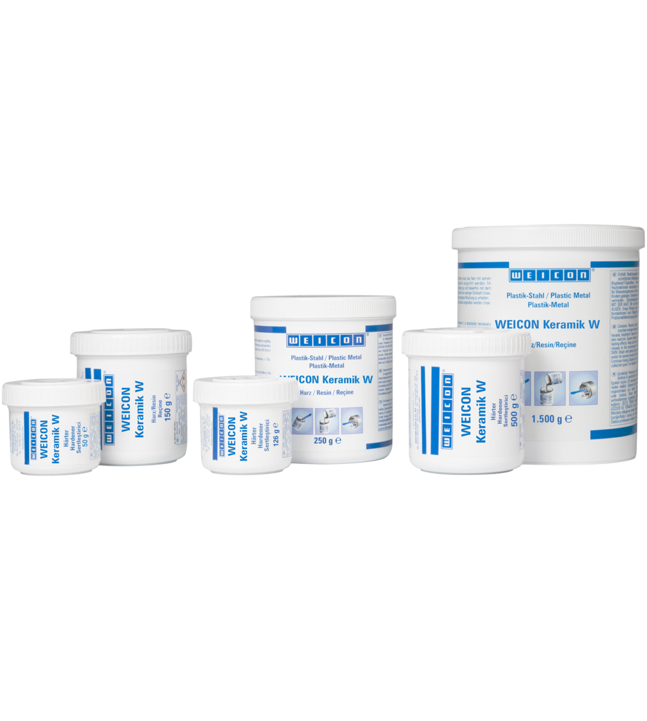 WEICON Ceramic W ซีเมนต์เหล็กเติมเต็มพื้นผิว | อีพอกซีเรซิน ที่เติมแร่ธาตุ สำหรับการเคลือบป้องกันการสึกหรอ