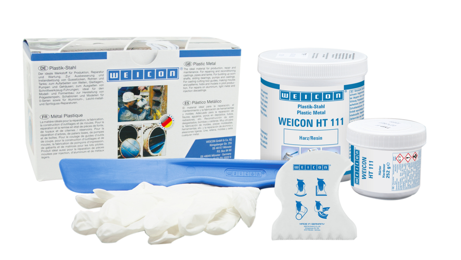WEICON HT 111 ซีเมนต์เหล็กเติมเต็มพื้นผิว | อีพอกซีเรซิน ทนอุณหภูมิสูง สำหรับการซ่อมแซมและการขึ้นรูป