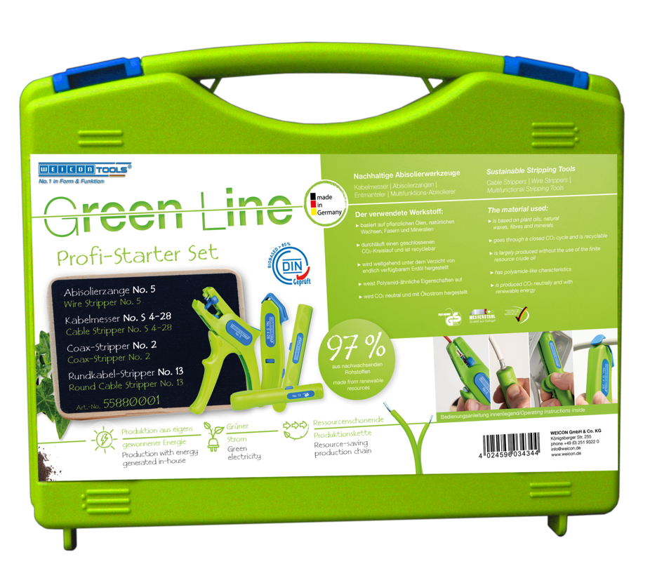 ชุดเริ่มต้น Pro Green Line | ชุดปอกสาย 4 ชิ้นสำหรับการติดตั้งในบ้าน
