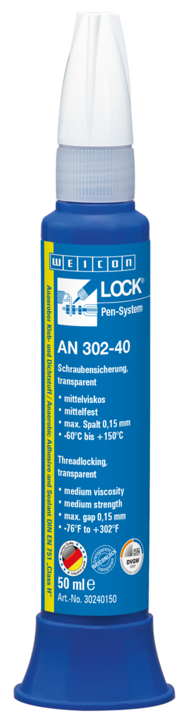 WEICONLOCK® AN 302-40 กาวล็อกเกลียว | ความแข็งแรงป่านกลาง, ได้รับการรับรองจาก  DVGW