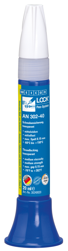 WEICONLOCK® AN 302-40 กาวล็อกเกลียว | ความแข็งแรงป่านกลาง, ได้รับการรับรองจาก  DVGW