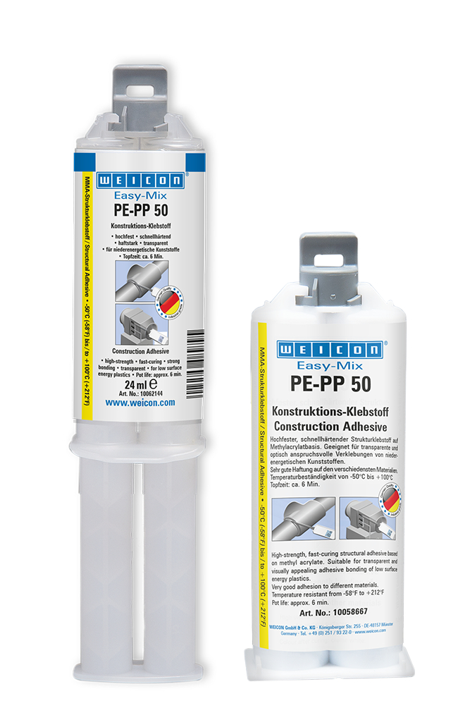 กาวอะครีลิกสำหรับโครงสร้าง  ผสมง่าย PE-PP 50 | กาวสำหรับโครงสร้าง  ที่ใช้เมทิลอะคริเลต    สำหรับพลาสติกชนิดพิเศษ