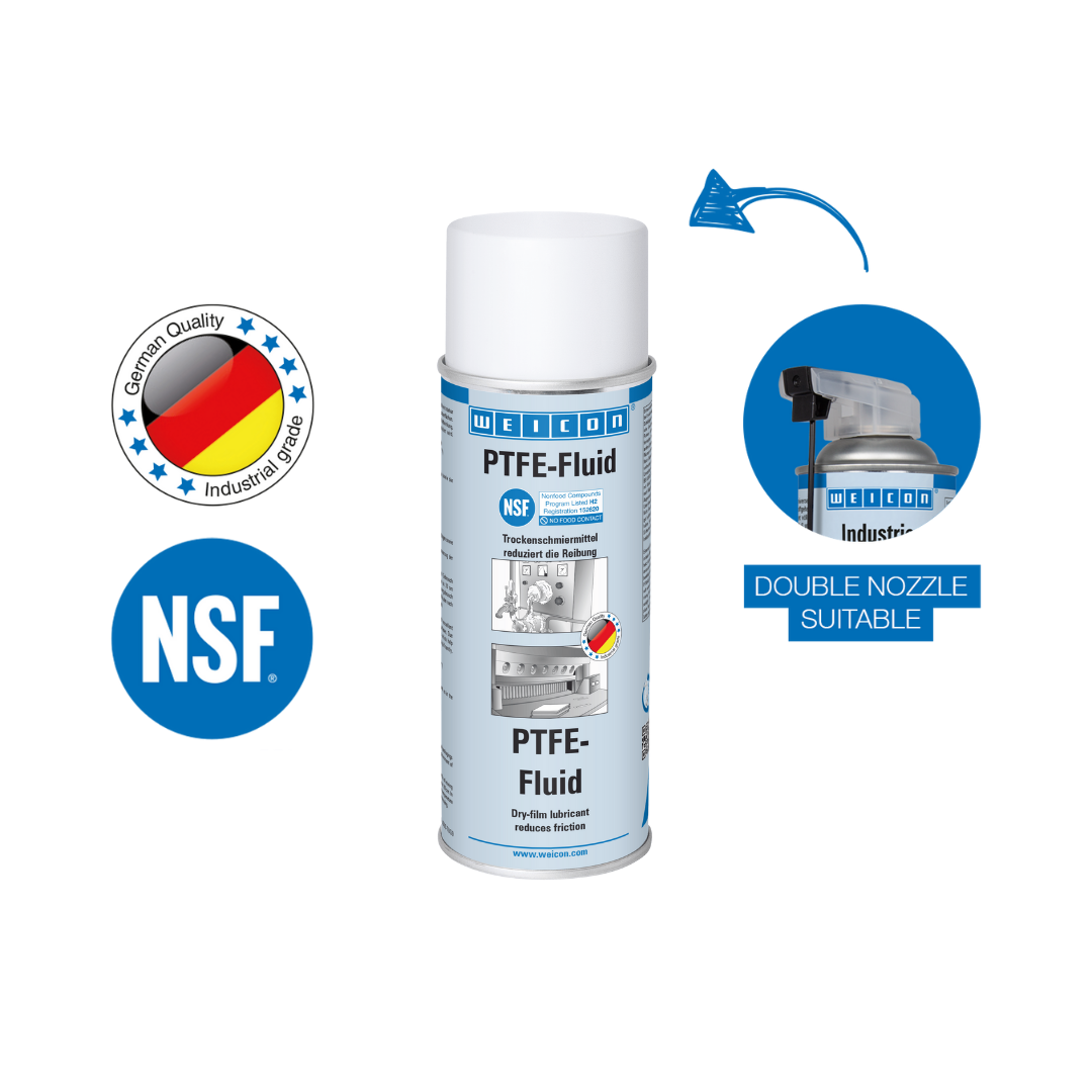 PTFE-ของเหลว | น้ำมันหล่อลื่นแห้งปราศจากจาระบีสำหรับภาคอาหาร NSF H2