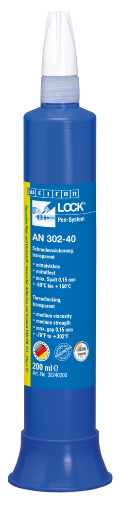 WEICONLOCK® AN 302-40 กาวล็อกเกลียว | ความแข็งแรงป่านกลาง, ได้รับการรับรองจาก  DVGW