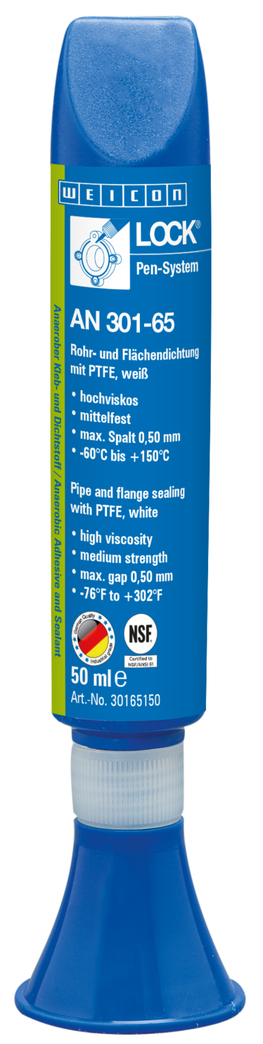 กาวล็อคเกลียว AN 301-65  ซึลท่อและหน้าแปลน | ใช้งานกับ PTFE, ความแข็งแรงปานกลาง, ผ่านการรับรองใช้กับการผลิตน้ำดื่ม